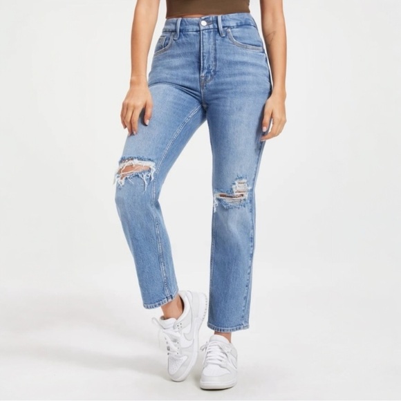 Good American 90's Good Icon Jeans In Indigo Style GI828T - Picture 10 of 11